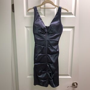 Arden B Satin Blue Dress
